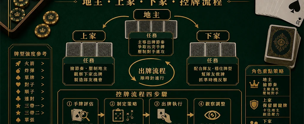 鬥地主位置任務與控牌流程圖