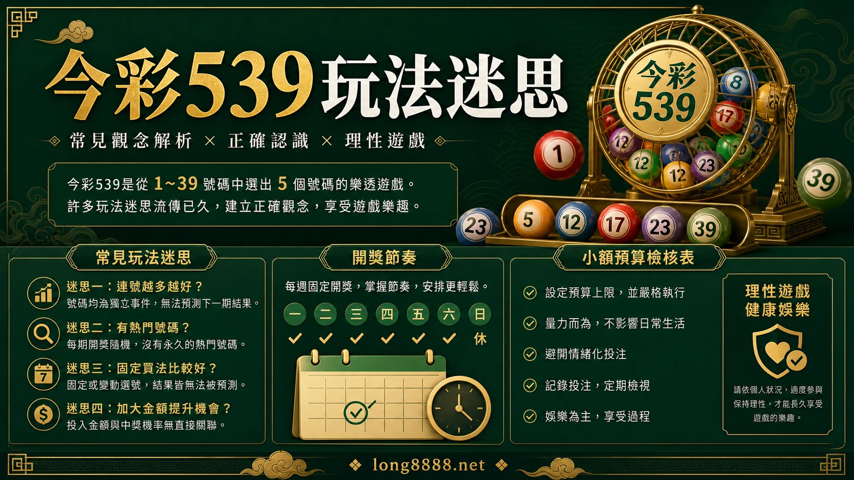 今彩539玩法迷思選號規則開獎節奏與預算提醒精選圖