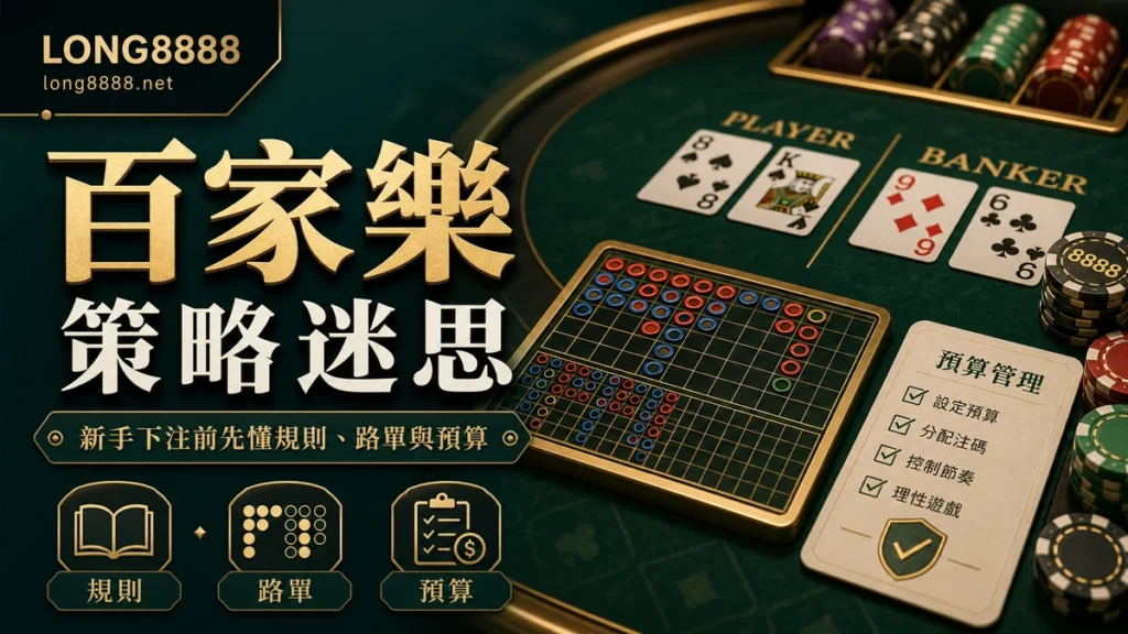 百家樂策略迷思圖文封面，提醒規則、路單與預算